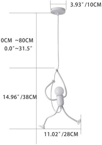 Moderner weißer charmanter Kronleuchter kreativer Iron Man Cartoon Design Kronleuchter eleganter Kronleuchter Kinderzimmer Nachttisch Wohnzimmer Balkon Arbeitszimmer