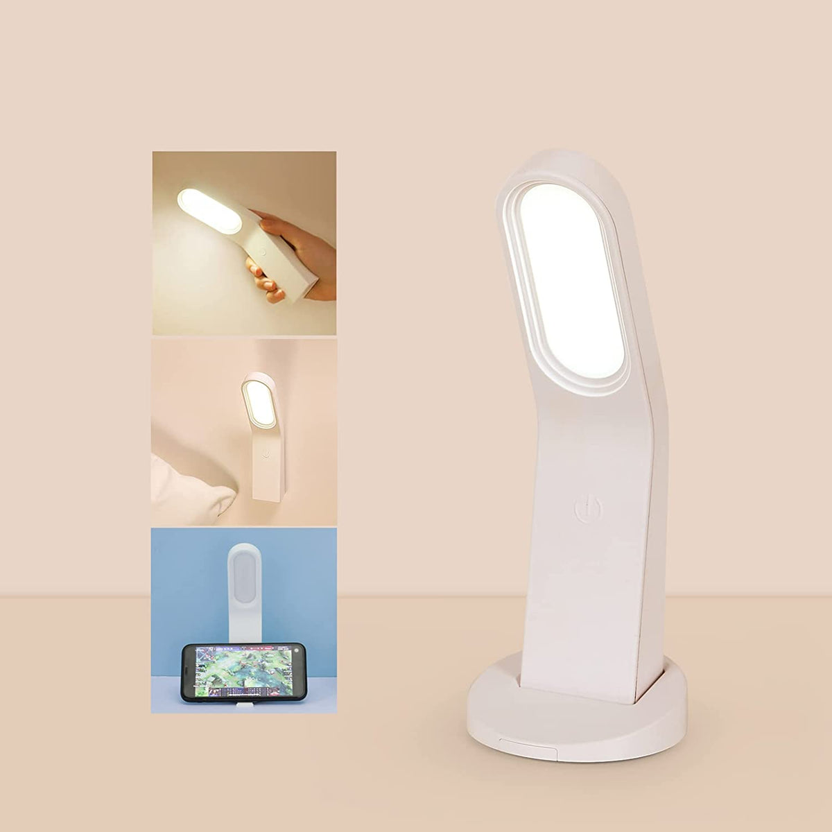 LED-Schreibtischlampe, dimmbare Nachttischlampe, 10 Helligkeitsstufen, flexible Touch-Steuerung, Augenschutz, Schreibtischlampe mit USB-Anschluss, magnetische Design-Wandlampe