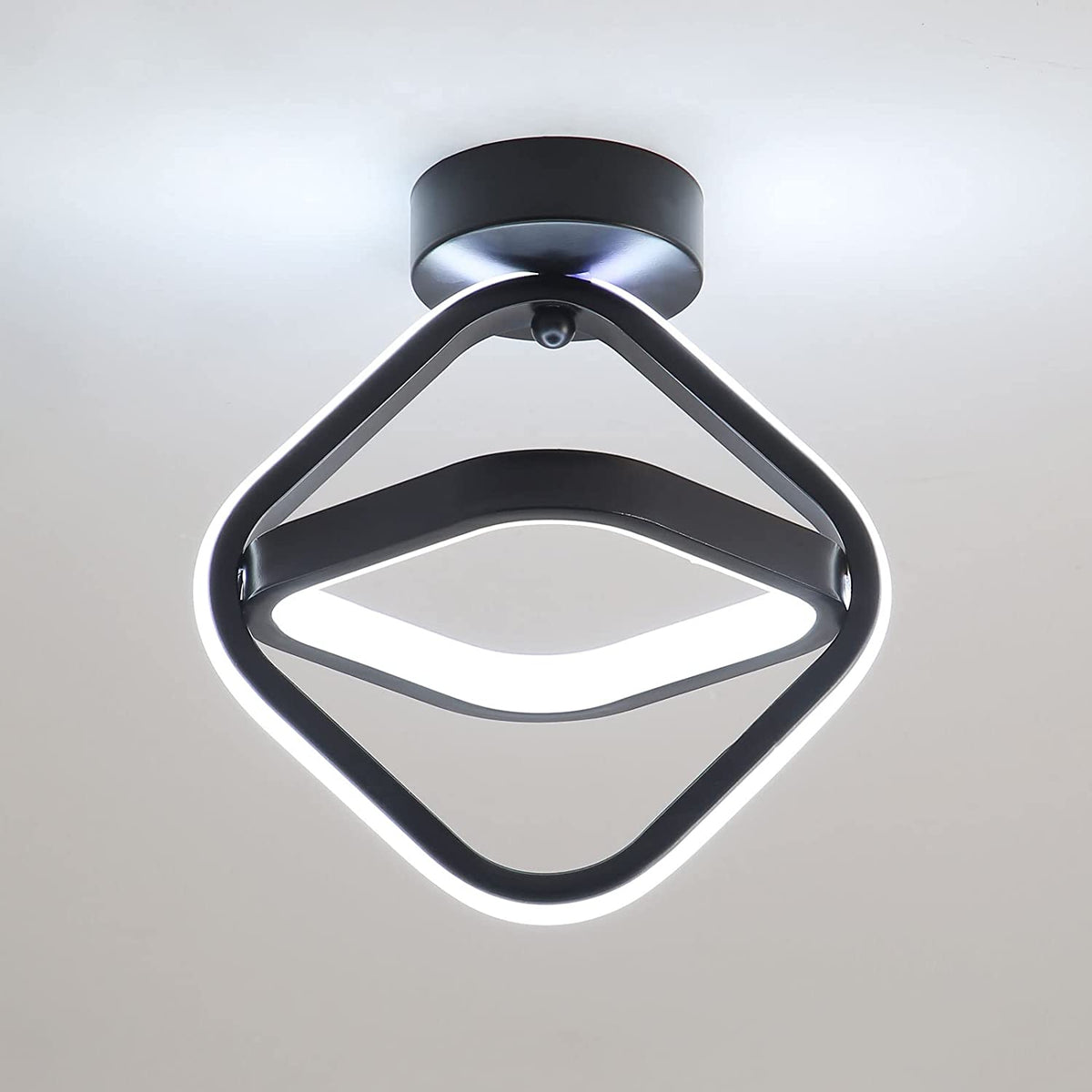 Lampa sufitowa LED 22W, prosta geometryczna oprawa sufitowa, metalowa lampa sufitowa do salonu, sypialni, przedpokoju, białe światło 6000K