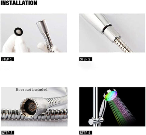 Cabezal de ducha LED, cabezal de ducha universal para baño, control automático de temperatura de 7 colores, cabezal de ducha con ahorro de agua a alta presión, para el hogar, hotel, baño