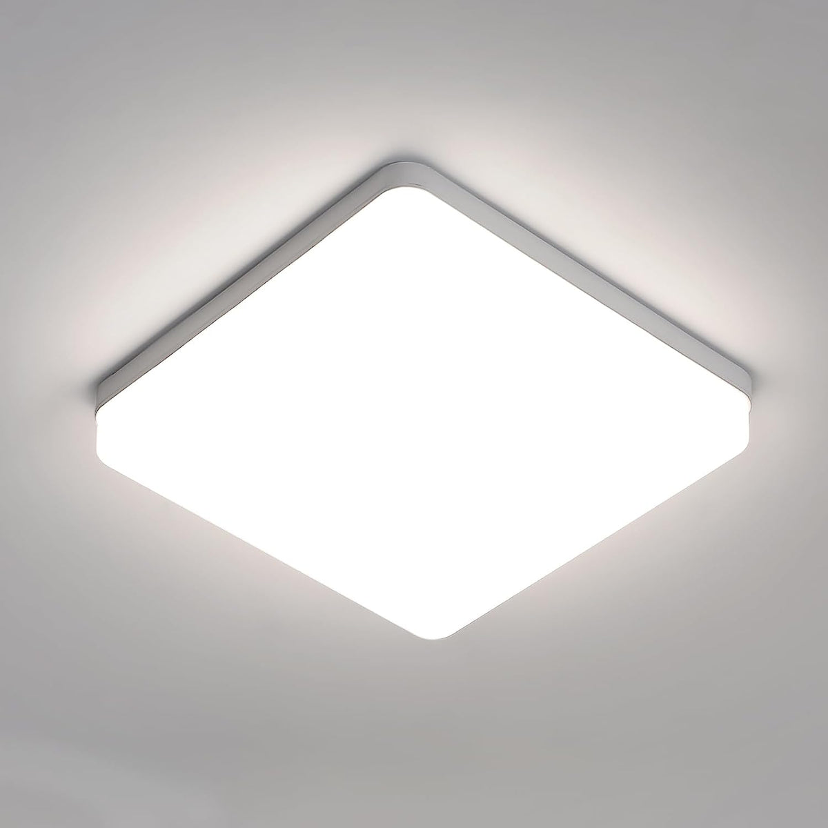 Quadratische LED-Deckenleuchte, LED-Deckenleuchte, IP44-LED-Deckenleuchte, Deckenleuchte, anwendbar für Badezimmer, Wohnzimmer, Küche, Schlafzimmer, Flur, Balkon, 36 W, 4000 K (23 x 23 cm)