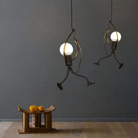 Lámparas de araña para habitación infantil, modernas lámparas colgantes de hierro para decoración del hogar, salón, dormitorio, restaurante, E27 [Clase de eficiencia energética A+] Nero - 3 Pezzo