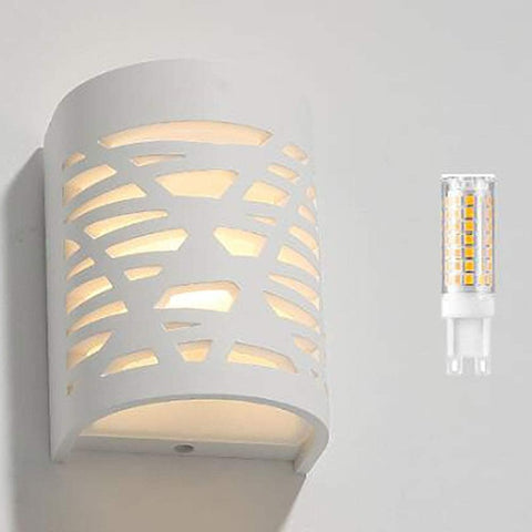 Lámpara de pared LED de 4 W, luz blanca, aplique interior moderno, lámpara de pared de yeso para baño, sala de estar, dormitorio, escaleras, pasillo, luz blanca cálida 3000 K