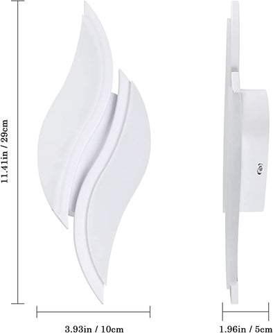 Lámpara de pared LED para interiores, lámpara de pared moderna, 20 W, 2300 lm, iluminación acrílica, lámpara de pared para sala de estar, dormitorio, escalera, luz blanca fría de 6500 K, color blanco