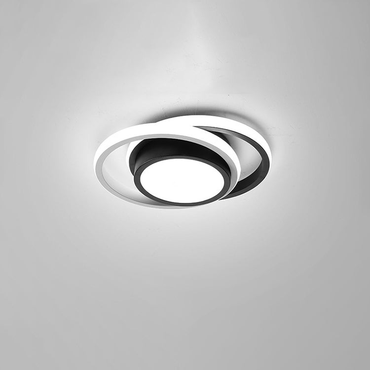 LED moderne plafondlamp, 21W 2-ring plafondlamp, wit acryl metalen plafondlamp voor woonkamer, studeerkamer 4500K