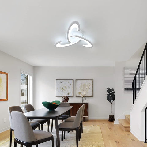 Lámpara de Techo LED, 36W 3240lm Lámpara de Techo, Lámpara de Techo con Diseño de Trébol para Dormitorio, Sala de Estar, Comedor, Acrílico Blanco, Luz Blanca Fría 6500K