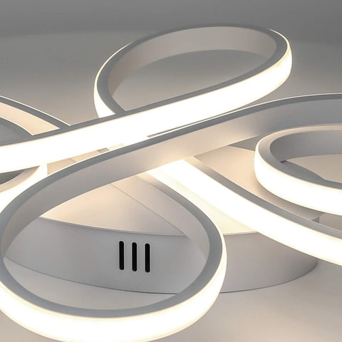 Moderne dimmbare LED-Deckenleuchte, kreative Blumenform, Deckenleuchte, 3000 K-6000 K, für Wohnzimmer, Schlafzimmer, Esszimmer, Büro, Weiß 