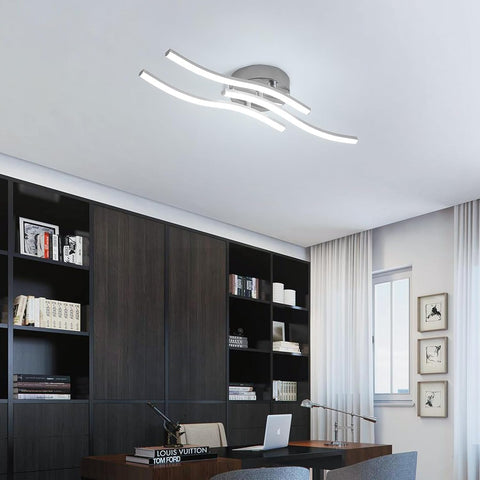 Lampa sufitowa LED, lampa wisząca w kształcie fali, zintegrowane diody LED 18W 1600 lumenów, nowoczesny żyrandol do salonu lub kuchni, 220V IP20 zimne białe światło 6500K