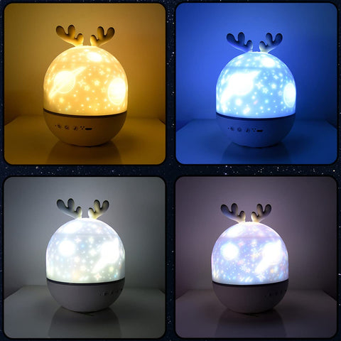 Proyector de luz nocturna para bebé, luz nocturna LED para niños, lámpara musical y luminosa, rotación de 360° con 8 música, 6 películas temáticas, lámpara de proyector de estrellas con control remoto USB Lámparas de noche Lámparas de humor