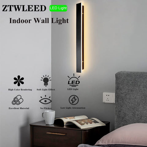 LED-buitenwandlamp, waterdichte minimalistische zwarte wandlamp, 3000K warm licht, 12W, IP65-bescherming, acryl- en ijzermateriaal, voor binnen- en buitenverlichting