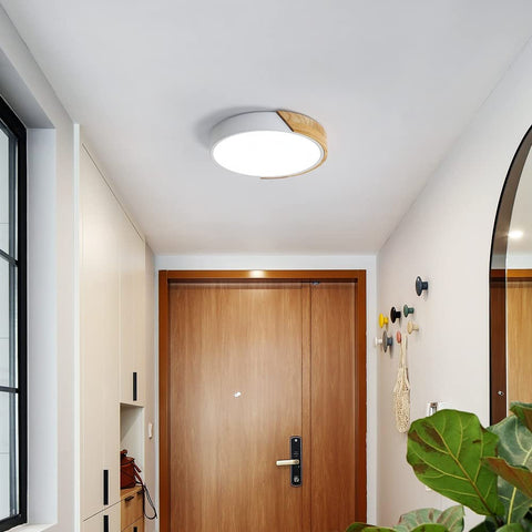 LED Runde Holz Deckenleuchte 24W, Innenleuchten Deckenleuchte 6000K (kaltweiß), Moderne Deckenleuchte Ø30*5CM für Schlafzimmer, Küche, Wohnzimmer, Esszimmer, Büro 