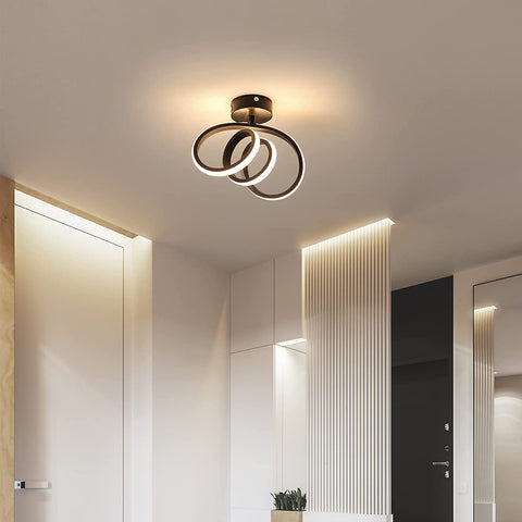 Lámpara de techo LED moderna Lámpara de pared LED para interiores Lámpara de techo de pasillo de 24 W para dormitorio, comedor, cocina, pasillo Luz blanca cálida de 3000 K, diámetro 28 cm