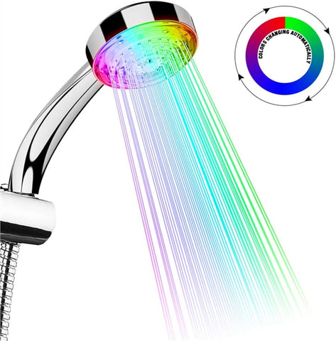 Cabezal de ducha LED, cabezal de ducha universal para baño, control automático de temperatura de 7 colores, cabezal de ducha con ahorro de agua a alta presión, para el hogar, hotel, baño
