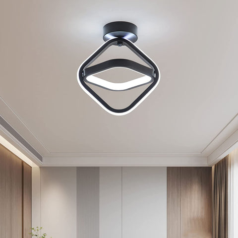 Lámpara de techo LED de 22 W, lámpara de techo geométrica simple, lámpara de techo de metal para sala de estar, dormitorio, pasillo, luz blanca de 6000 K