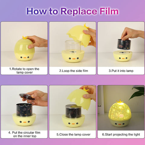 Sterrenprojector Nachtlampje, 360° Rotatie Muzikaal Nachtlampje + Timer + Afstandsbediening + 6 Projectiefilms, Kindernachtlampje, voor Halloween, Kerstmis, Feesten, Babymeisje Jongen Cadeau