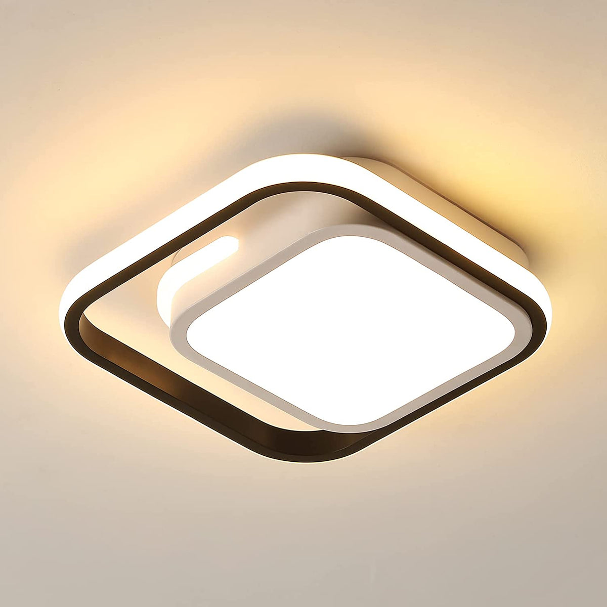 Vierkante LED-plafondlamp, 29W witte moderne plafondlamp, 3000K acryl metalen plafondlamp Geschikt voor badkamer, keuken, woonkamer, slaapkamer