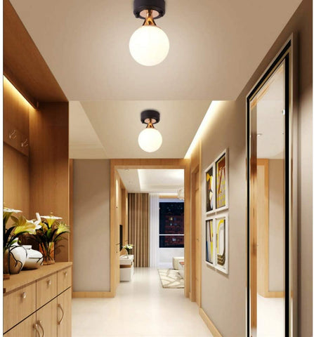 Lámpara de techo LED, lámpara de bola de cristal, lámpara de techo para dormitorio, pasillo, sala de estar, etc.