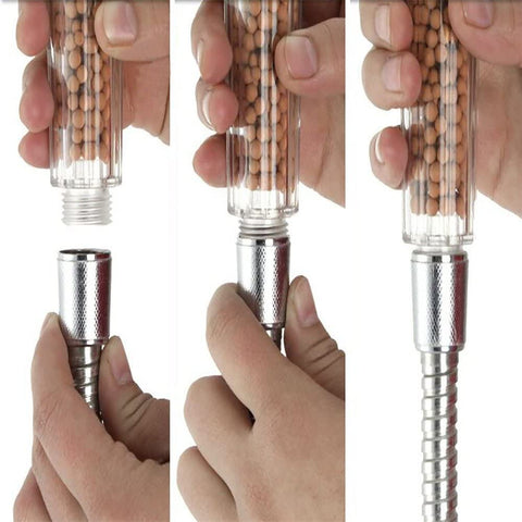 3-Farben-LED-Duschkopf Duschkopf Temperatur Handbrause Spa Chrom ABS für Badezimmerzubehör