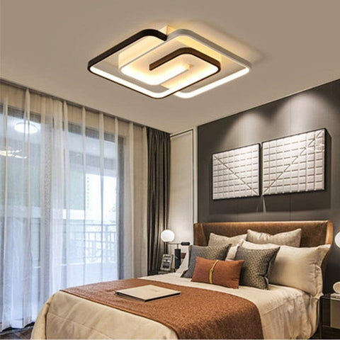 Dimmbare LED-Deckenleuchte mit Fernbedienung, moderne dimmbare Deckenleuchte 3000 K-6000 K für Wohnzimmer, Schlafzimmer, Esszimmer, Büro, 42 W, quadratisch