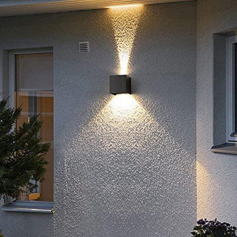 2er-Pack LED-Wandleuchten für den Außenbereich, 12 W Innenwandleuchten mit verstellbarem Winkel, Außenwandbeleuchtung, wasserdicht IP65, moderne Wandleuchte für Wohnzimmer, Schlafzimmer (Schwarz), Warmweiß 3000 K