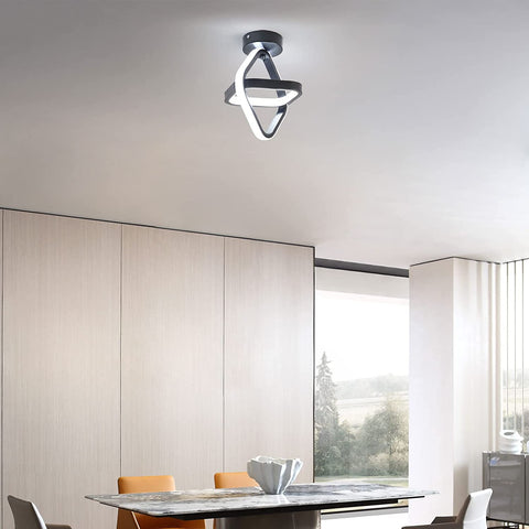 Lámpara de techo LED de 22 W, lámpara de techo geométrica simple, lámpara de techo de metal para sala de estar, dormitorio, pasillo, luz blanca de 6000 K