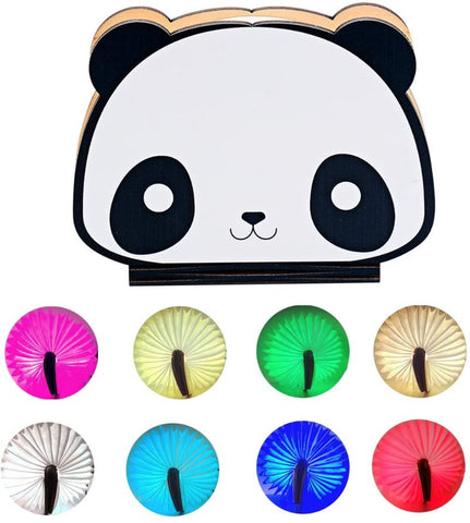 Lámpara de libro plegable, lámpara de noche para niños, lámpara de papel portátil, 7 colores, carga USB