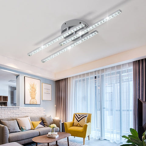 Lámpara de techo LED moderna, lámpara de techo LED de montaje empotrado con 3 luces, lámpara de techo moderna para dormitorio, sala de estar, comedor, cocina