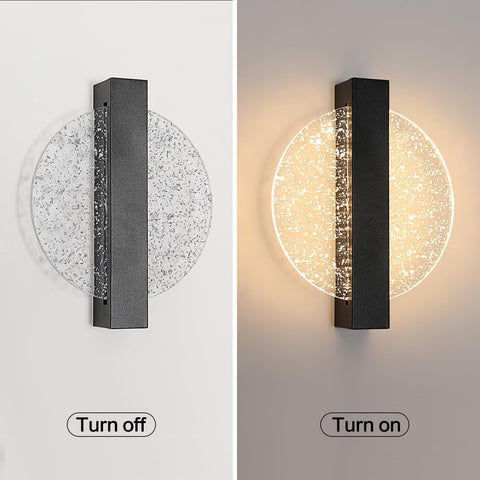 LED-Wandleuchte, dimmbar, moderne runde Wandleuchte, 3000 K/4000 K/6000 K, für Schlafzimmer, Wohnzimmer, Flur, Eingangsbereich, Schwarz