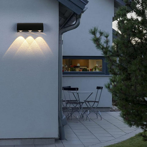 buitenwandlamp LED-wandlamp warm wit 3000K waterdicht IP65 voor entree gang binnenplaats tuin terras balkon garage zwart