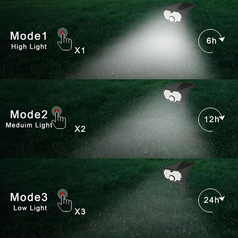2 szt. Zewnętrzna lampa solarna, słoneczna lampa ogrodowa z czujnikiem ruchu, 30 diod LED chłodna biel 6100-6800 K 650 lm Zewnętrzny reflektor solarny IP67 Wodoodporne oświetlenie 3 tryby, na dziedziniec, podjazd, ścieżkę