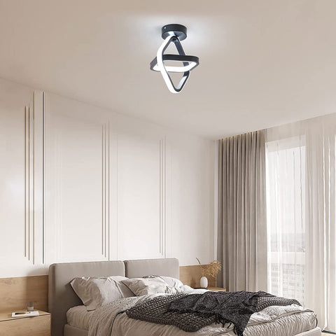 Lámpara de techo LED de 22 W, lámpara de techo geométrica simple, lámpara de techo de metal para sala de estar, dormitorio, pasillo, luz blanca de 6000 K