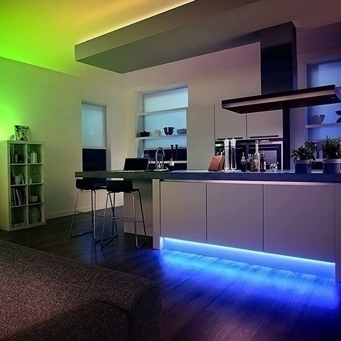 5M LED-strip, flexibele heldere RGB-kamer-LED, veelkleurige LED-lichtstrip met afstandsbediening voor slaapkamer, keuken, tv, feest