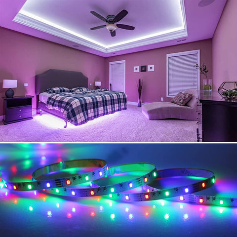 5M LED-strip, flexibele heldere RGB-kamer-LED, veelkleurige LED-lichtstrip met afstandsbediening voor slaapkamer, keuken, tv, feest