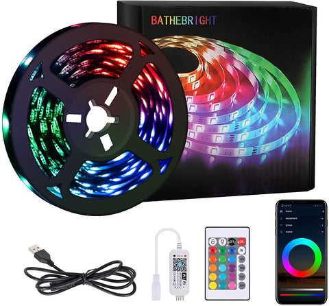 Tira LED de 5M, Tira LED RGB 5050 12V Dormitorio, 20 Colores Regulables, Tira LED Multicolor IP20 Adhesivo 3M Mejorado con Control Remoto de 24 Botones para Decoraciones de Interiores, Fiestas y Navidad