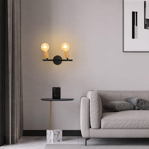 Foco de techo, luz de techo con foco ajustable negro, luz de techo LED industrial ajustable de 2 vías para escaleras de pasillo de oficina