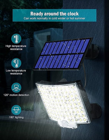 Colector Solar de luz para exteriores, lámpara LED con Sensor de movimiento para Patio, jardín, pasillo, terraza, camino de pared cerrado, Patio, Villa