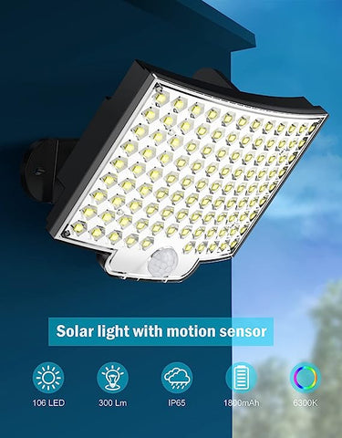 Colector Solar de luz para exteriores, lámpara LED con Sensor de movimiento para Patio, jardín, pasillo, terraza, camino de pared cerrado, Patio, Villa