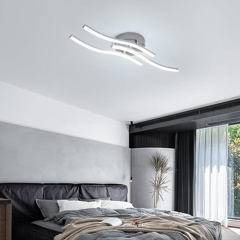 Lampa sufitowa LED, lampa wisząca w kształcie fali, zintegrowane diody LED 18W 1600 lumenów, nowoczesny żyrandol do salonu lub kuchni, 220V IP20 zimne białe światło 6500K