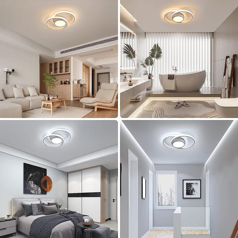 Luz de techo LED Lámpara de techo redonda moderna regulable para sala de estar Dormitorio Comedor Oficina Blanco 3000K-6000K