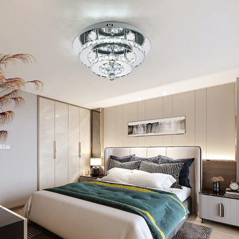 Kristallen kroonluchters, 36W moderne LED-kristallen plafondlamp, plafondlamp, kristallen plafondlamp voor woonkamer, eetkamer, badkamer, slaapkamer, keuken, hal