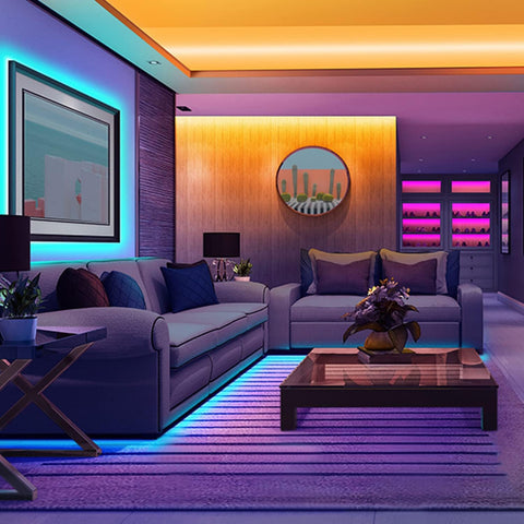 Tira LED WiFi Inteligente 5m 5050 RGB Control de Aplicación, IP65 Tira de Luz Flexible Multicolor Impermeable con Control Remoto para el Hogar Cocina Televisión Dormitorio Fiesta Decoración Festiva