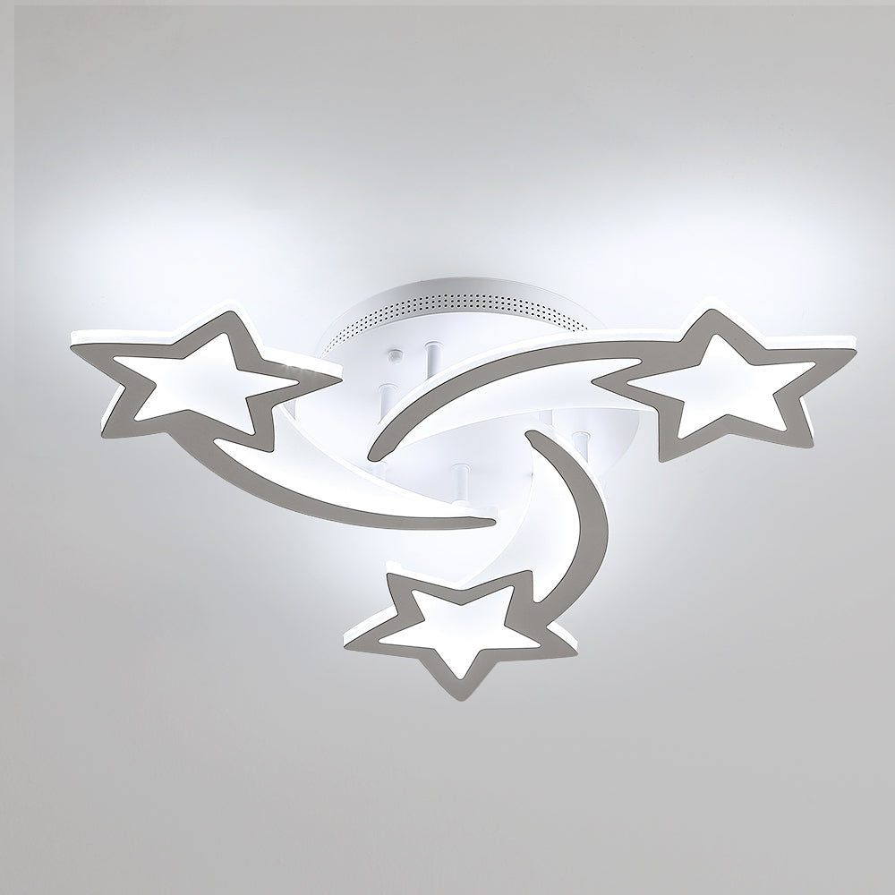 Lámpara de techo LED de 40 W, lámpara de techo moderna con forma de estrella para dormitorio, habitación infantil, luz blanca fría de 6000 K