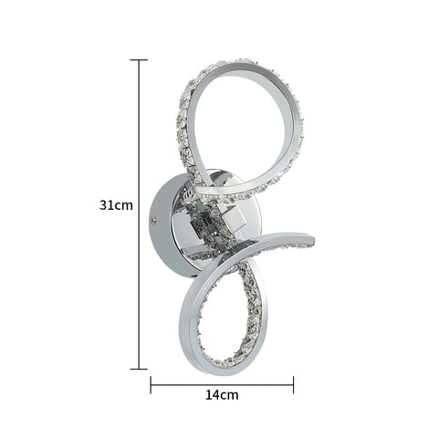 Lámpara de pared LED de 12 W, moderna, creativa, de metal, para interior, lámpara de noche, color cálido, 3000 K, iluminación para dormitorio, pasillo, sala de estar, escaleras, oficina