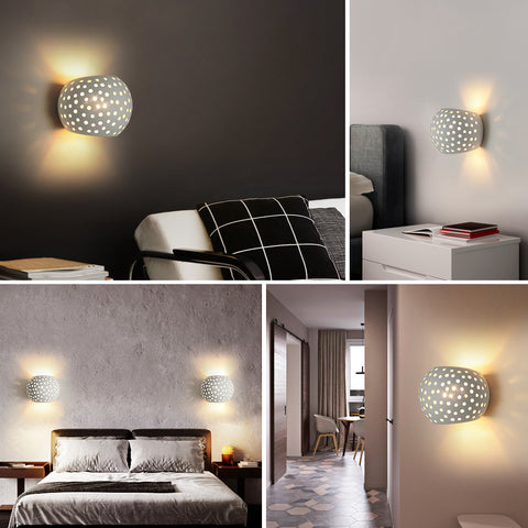 Moderne wandlamp witte gipswandlamp LED-wandlamp 5W warm wit verlichting voor trappen in slaapkamer woonkamer gang