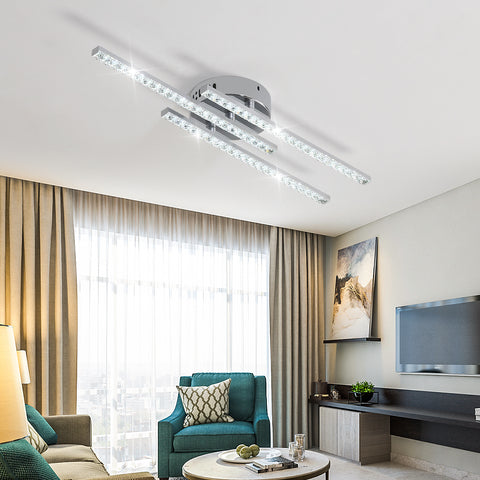 Lámpara de techo LED moderna, lámpara de techo LED de montaje empotrado con 3 luces, lámpara de techo moderna para dormitorio, sala de estar, comedor, cocina