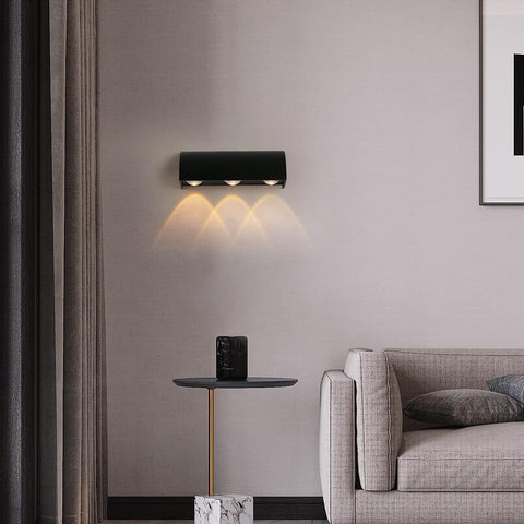 buitenwandlamp LED-wandlamp warm wit 3000K waterdicht IP65 voor entree gang binnenplaats tuin terras balkon garage zwart