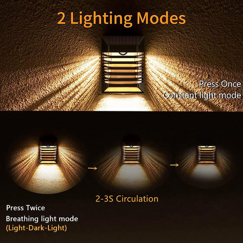 4 Uds colector Solar lámpara de pared LED para exteriores para Patio jardín pasillo terraza cerca pared camino Patio Villa