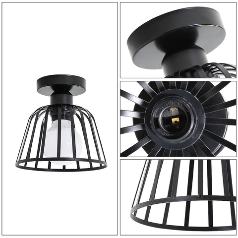 Lámpara de techo de metal industrial retro, lámpara de techo vintage, iluminación de techo E27, para pasillo, sala de estar, dormitorio, cafetería, restaurante, habitación (bombilla no incluida)