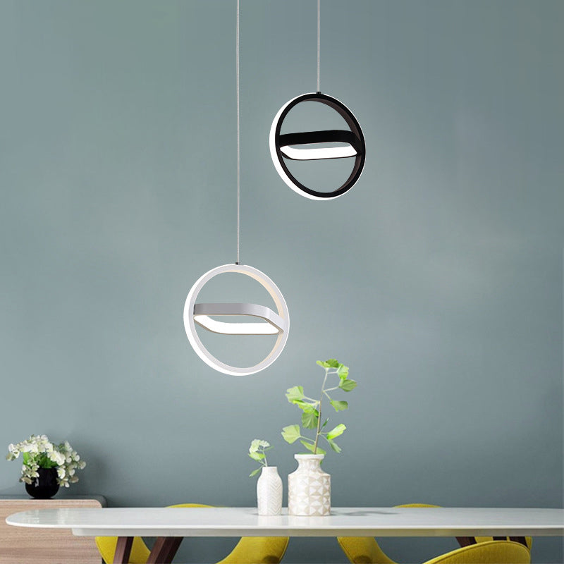 LED moderne suspension ronde carré lumière 