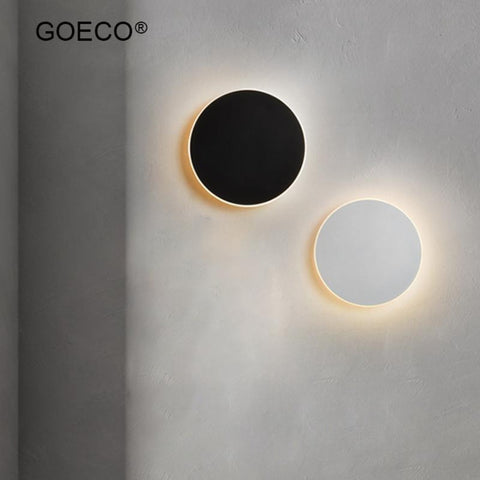 Luz de pared LED Interruptor táctil Iluminación interior para dormitorio Sala de estar Luz de escalera de noche redonda Decoración del hogar Accesorio de aluminio Negro